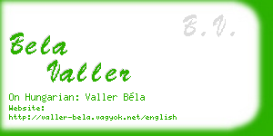 bela valler business card